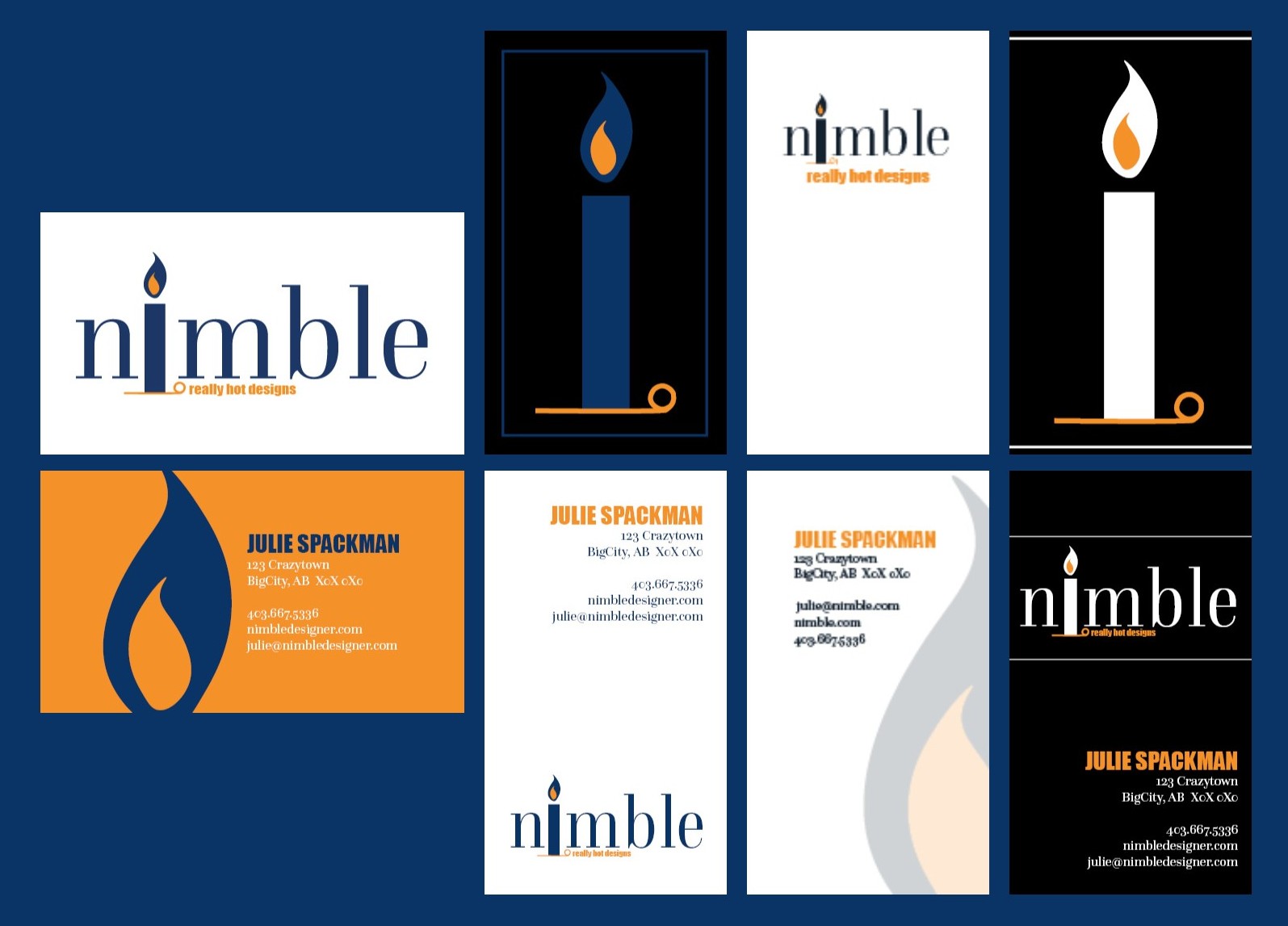 image of the Nimble logo iterations Julie made for a class project