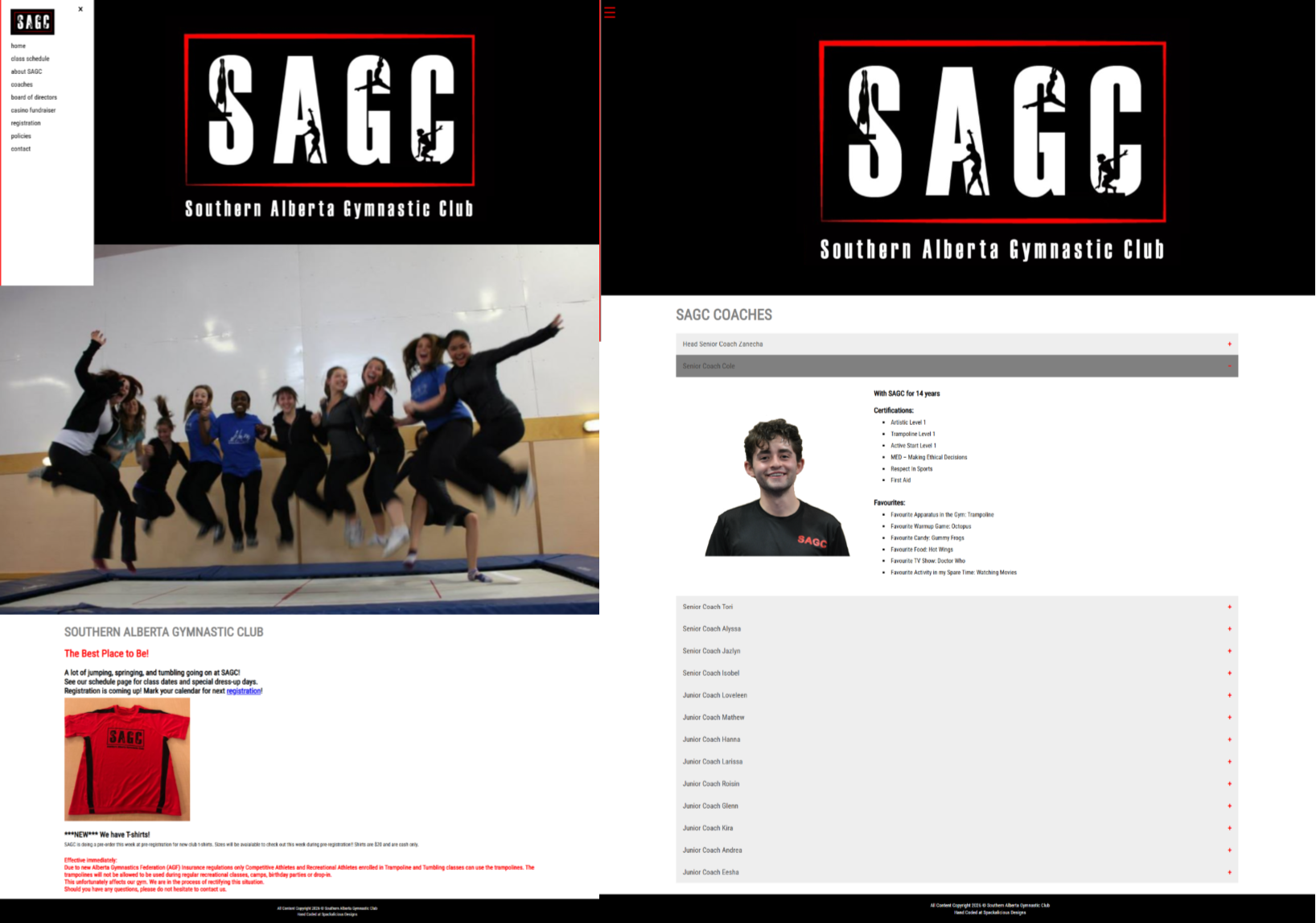 Julie's First Website for Someone Else - Gymnastics Club