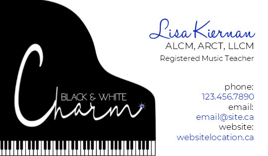 Business Card for Black and White Charms