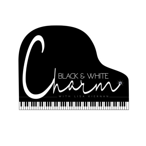 Spackalicious Designs Gallery Image, Links to Black and White Charm music studio logo & business card Information