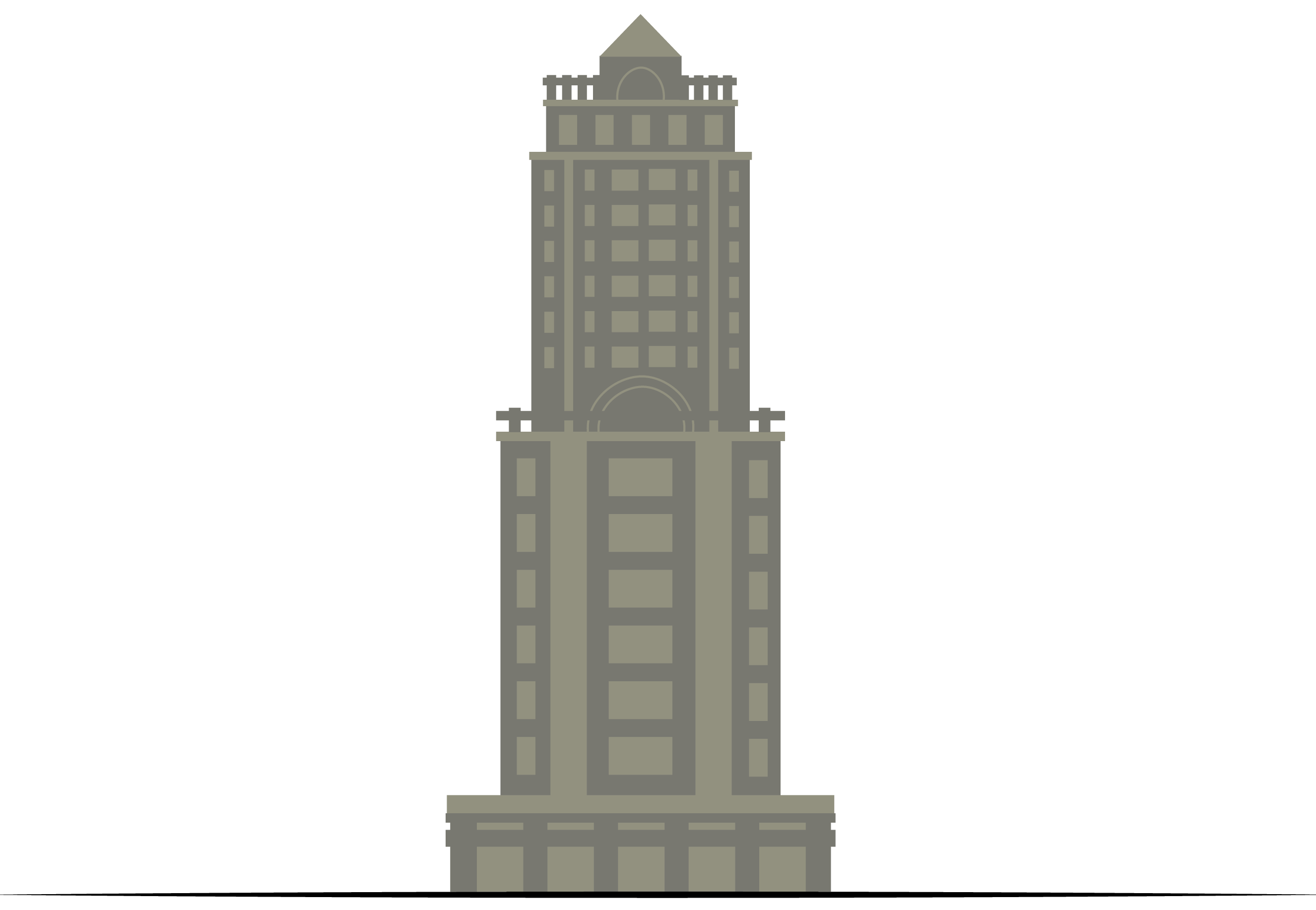 The skyscraper from Julie's class project using Adobe Illustrator to make a city scene.