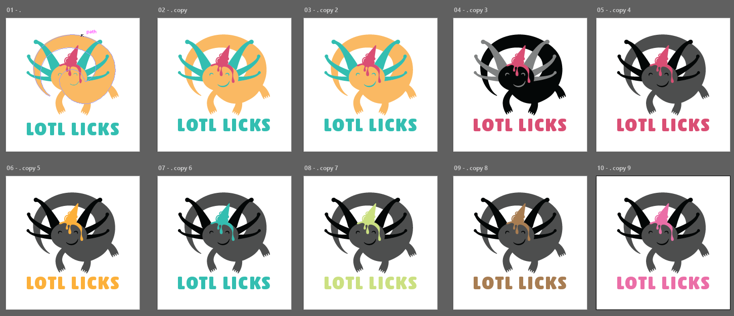 Lotl Licks Ice Cream Shoppe Logo Design Process
