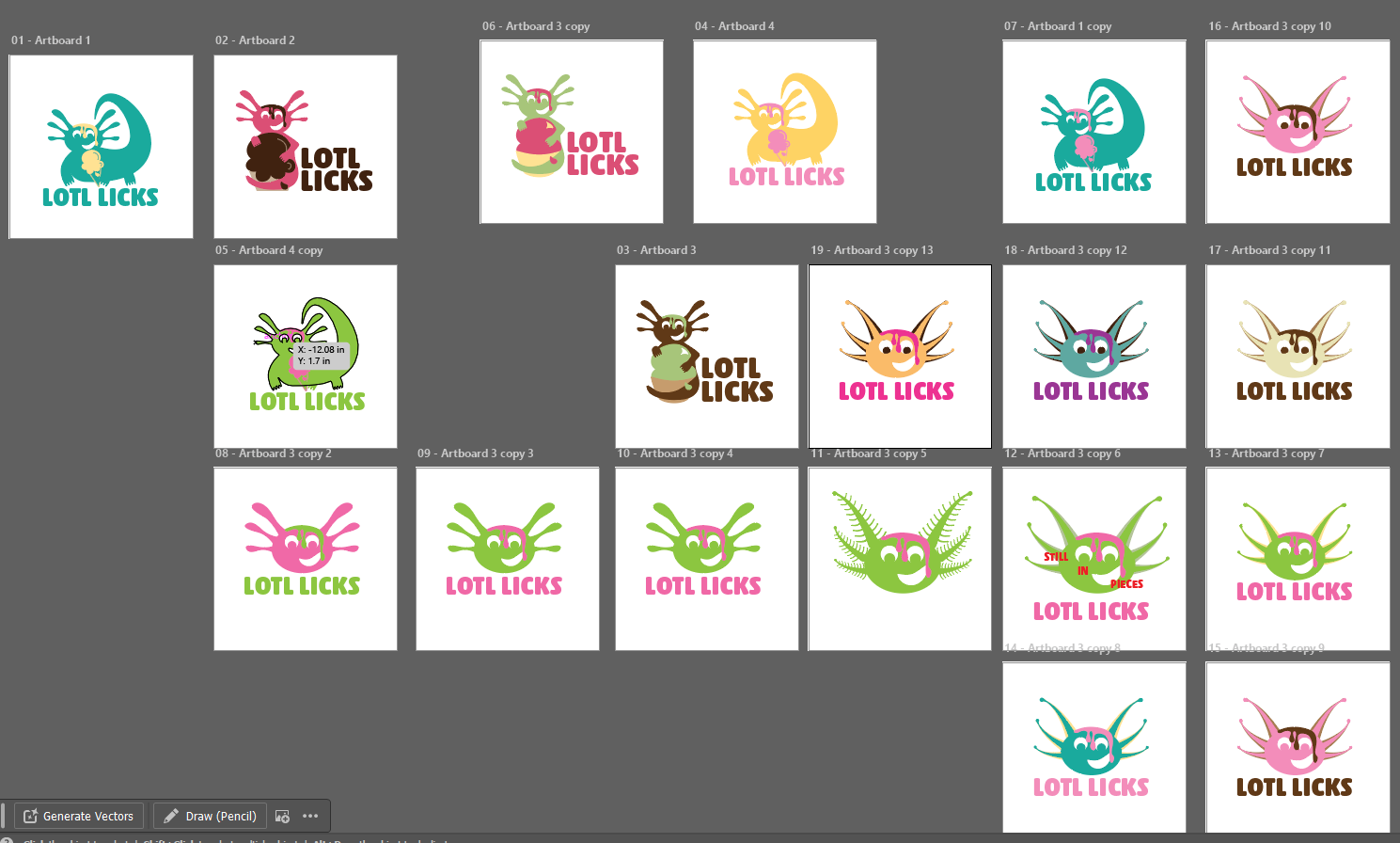 Lotl Licks Ice Cream Shoppe Logo Design Process