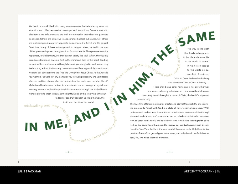 Images from the Design Process to create a 7x10 Booklet of a Conference Talk